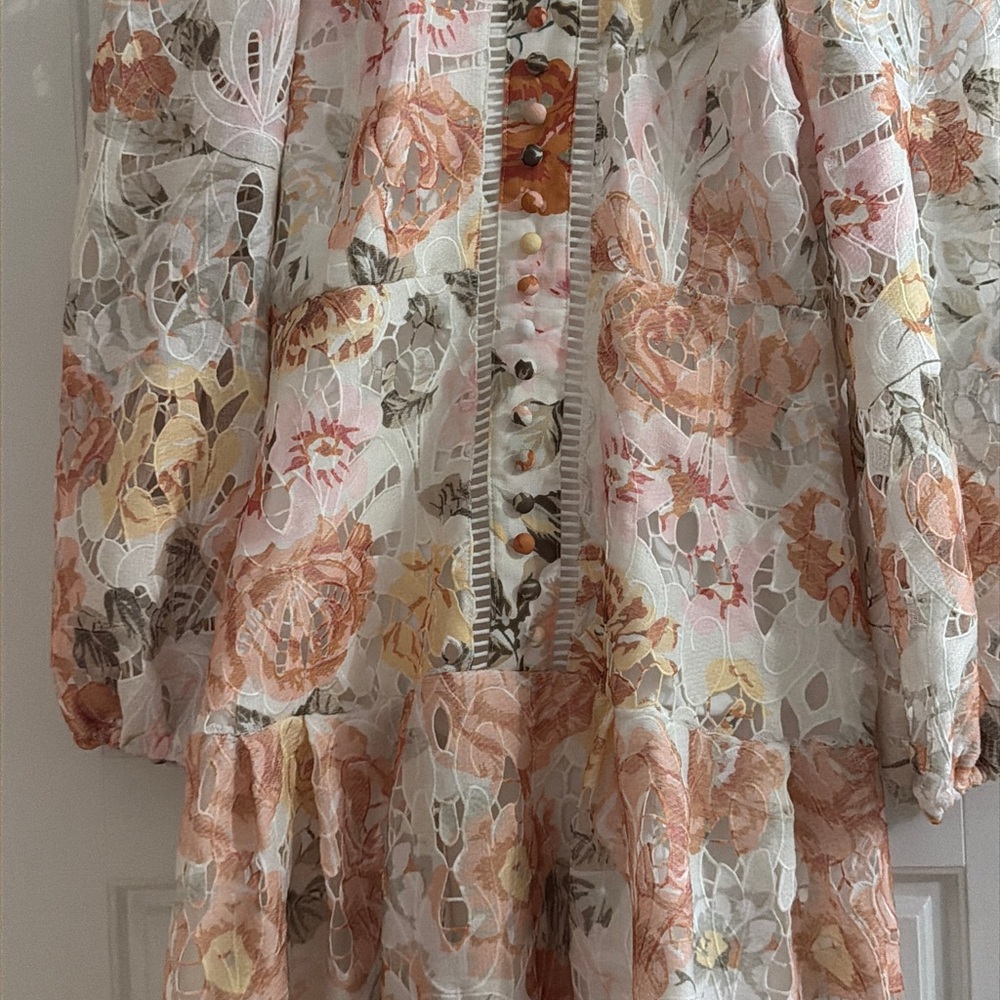 Zimmerman inspired Floral Lace Overlay womens Dress